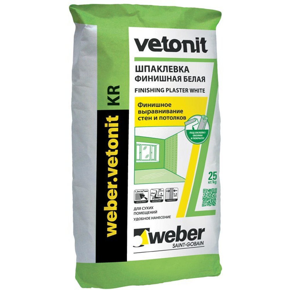 Шпатлевка полимерная Weber-Vetonit KR белый 20 кг