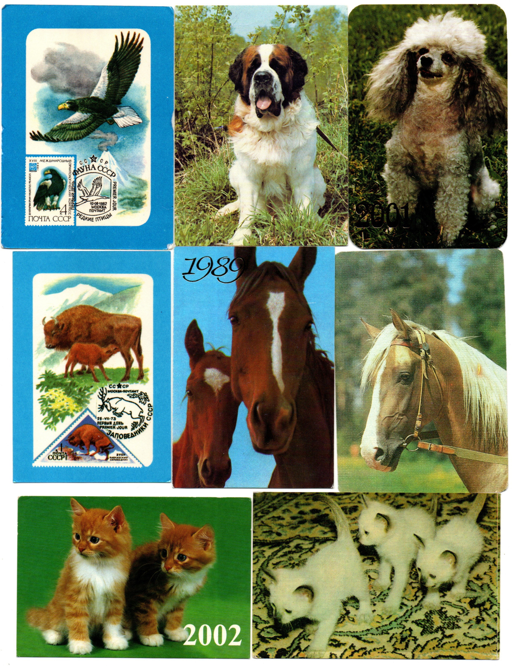 № 25 Набор Календариков 25 шт. Фауна, животные и птицы 1986-2002 гг.