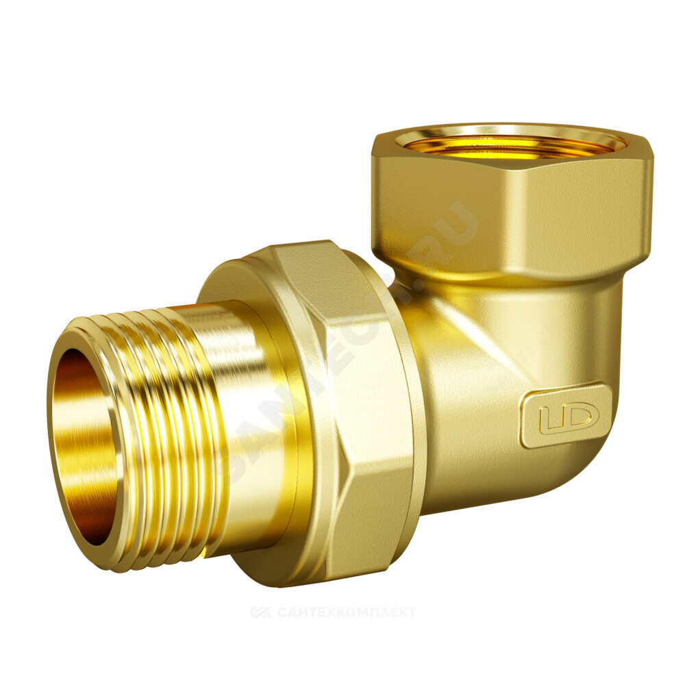 Соединитель латунь американка Ду 15 (1/2") угловой ВР/НР LD LD.65.534.15