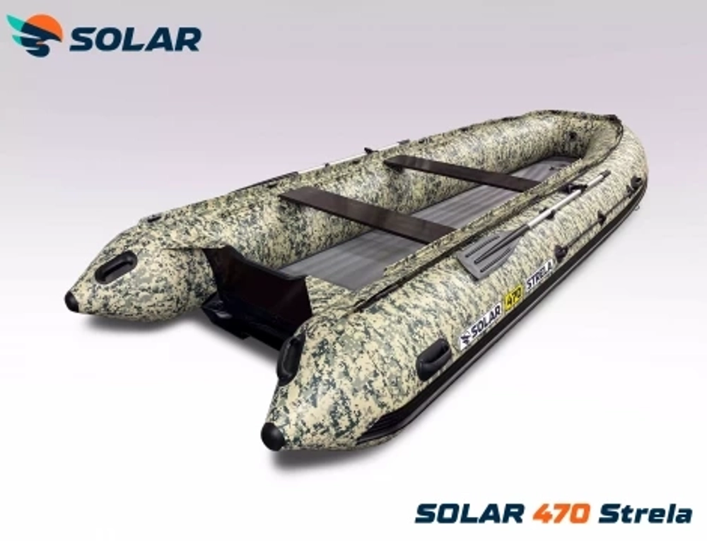 Лодка надувная моторная solar-470 strela jet tunnel