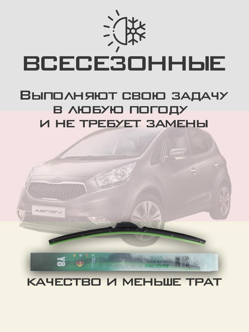 Щетки стеклоочистителя HUOYE Y8 650/350 мм на Fiat 500L | Push button