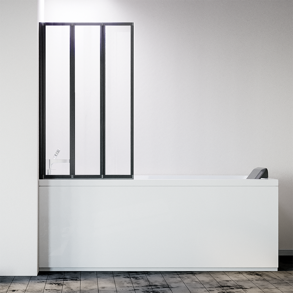 Душ. шторка Veconi PL-73BL Арт. PL73BL-90-01-19C4 Стекло прозр./4 мм (уст.905-920,выс.1500)