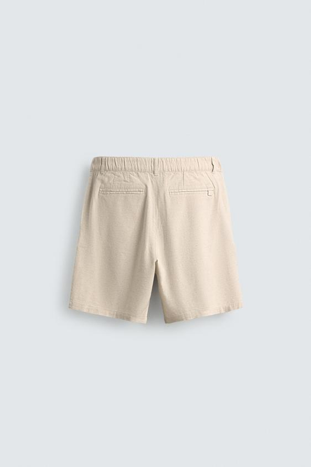 ZARA ШОРТЫ REGULAR FIT ИЗ РЕЛЬЕФНОЙ ТКАНИ, СВЕТЛО-БЕЖЕВЫЙ