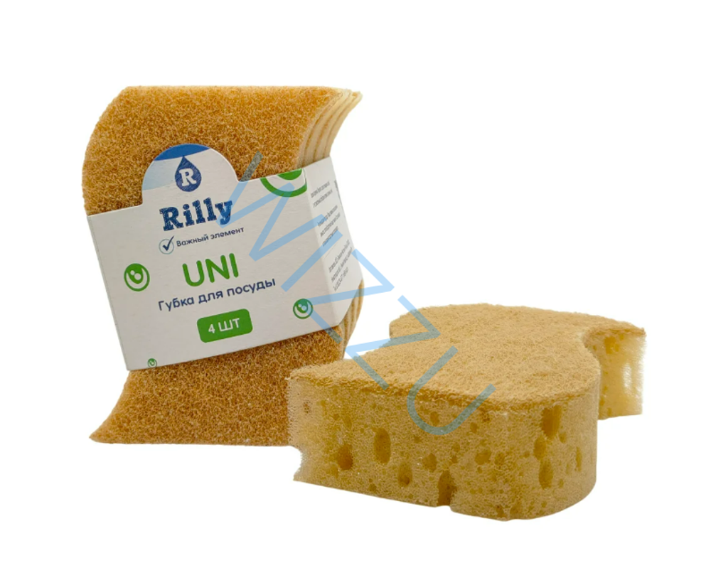 Губка для посуды "UNI" Волна  110*65*30  4шт RILLY*87