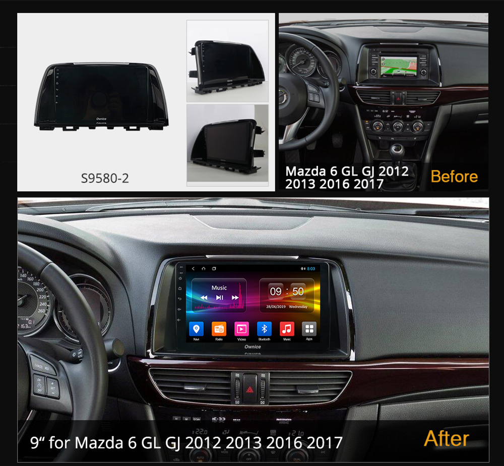Установочный комплект для MAZDA 6 2012-2014 с поддержкой всех штатных функций  KUBERG OL-9580