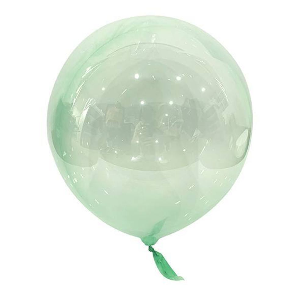 Шар (18"/46 см) Сфера 3D, Deco Bubble, Зеленый, Кристалл 1 шт.