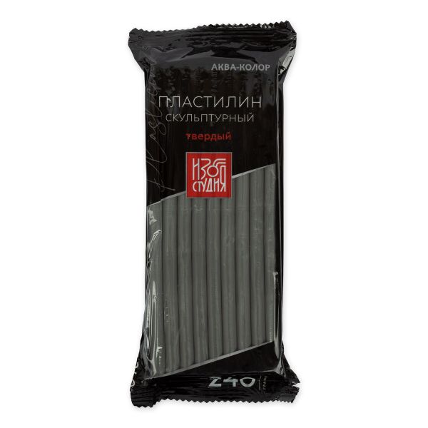 Пластилин скульптурный Аква-колор IZO-SP-240 Изостудия 240 г, 5 шт, 6 серый твердый