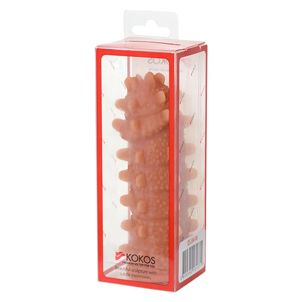 Насадка на фаллос с шипами и продолговатыми бугорками 14,7см Kokos Extreme Sleeve 004 M Size