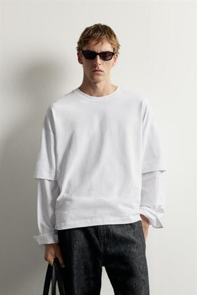 ФУТБОЛКА С МНОГОСЛОЙНЫМИ РУКАВАМИ — ZARA