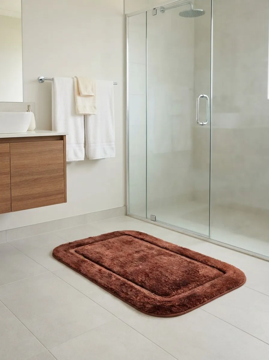 Коврик для ван. комн. “Lux Border” ПЛЮШ 50*80 Brown — фото 3