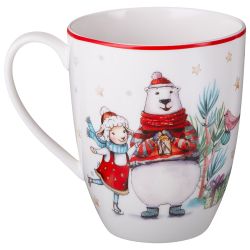 НАБОР ПОСУДЫ LEFARD "WINTER STORY" 1 ПЕР. 3 ПР.:САЛАТНИК 14,5*6 СМ 670 МЛ, ТАРЕЛКА 20,5 СМ, КРУЖКА 3