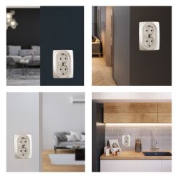 Розетка ЭРА Серия 12 12-2106-15 двойная с заземлением 2X2P+E Schuko 16A-250В IP20 перламутр | Эра 12