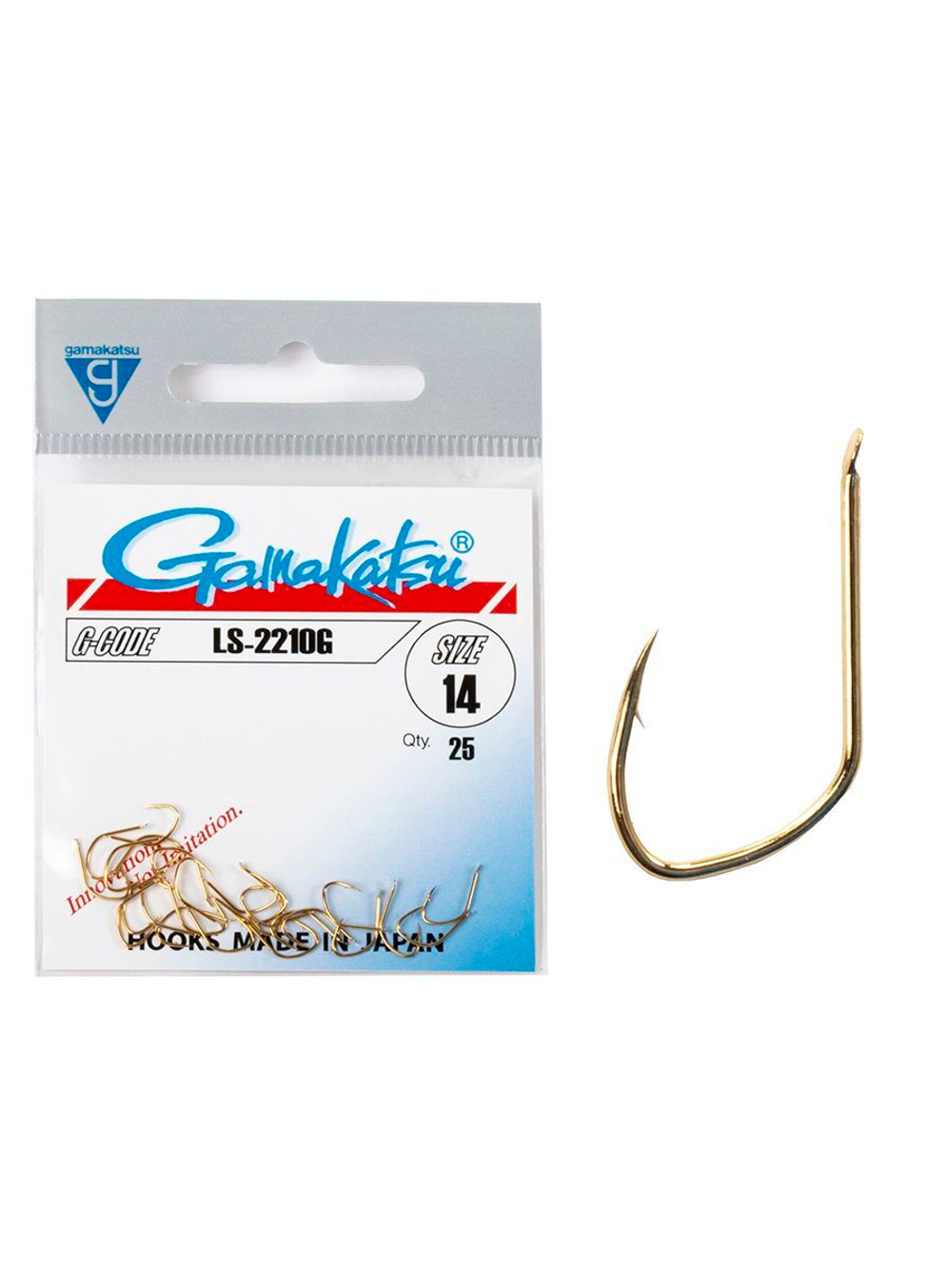 Крючки Gamakatsu LS-2210G HOOKS GOLD размер 10 (упк.25шт.)