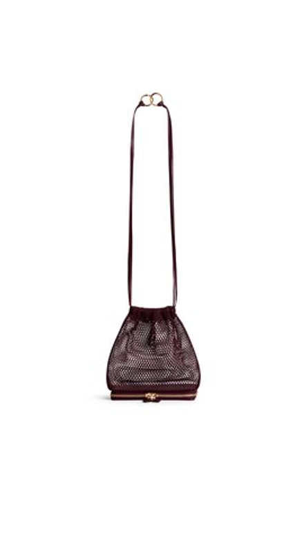 ALAÏA СУМКА LE POCHON В СЕТОЧКУ, ГРАНАТОВО-КРАСНЫЙ