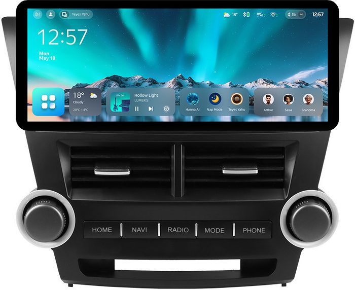 Магнитола для Toyota Highlander 2 XU40 2007-2013 (поддержка JBL) - Teyes CC4 монитор 12.3" 2K QLED + рамка LUX, Android 14, Быстрейшая, Snapdragon 680, DSP, CarPlay, 4G SIM-слот