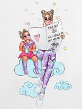 Футболка с принтом "Магия" блондинка (Family look)
