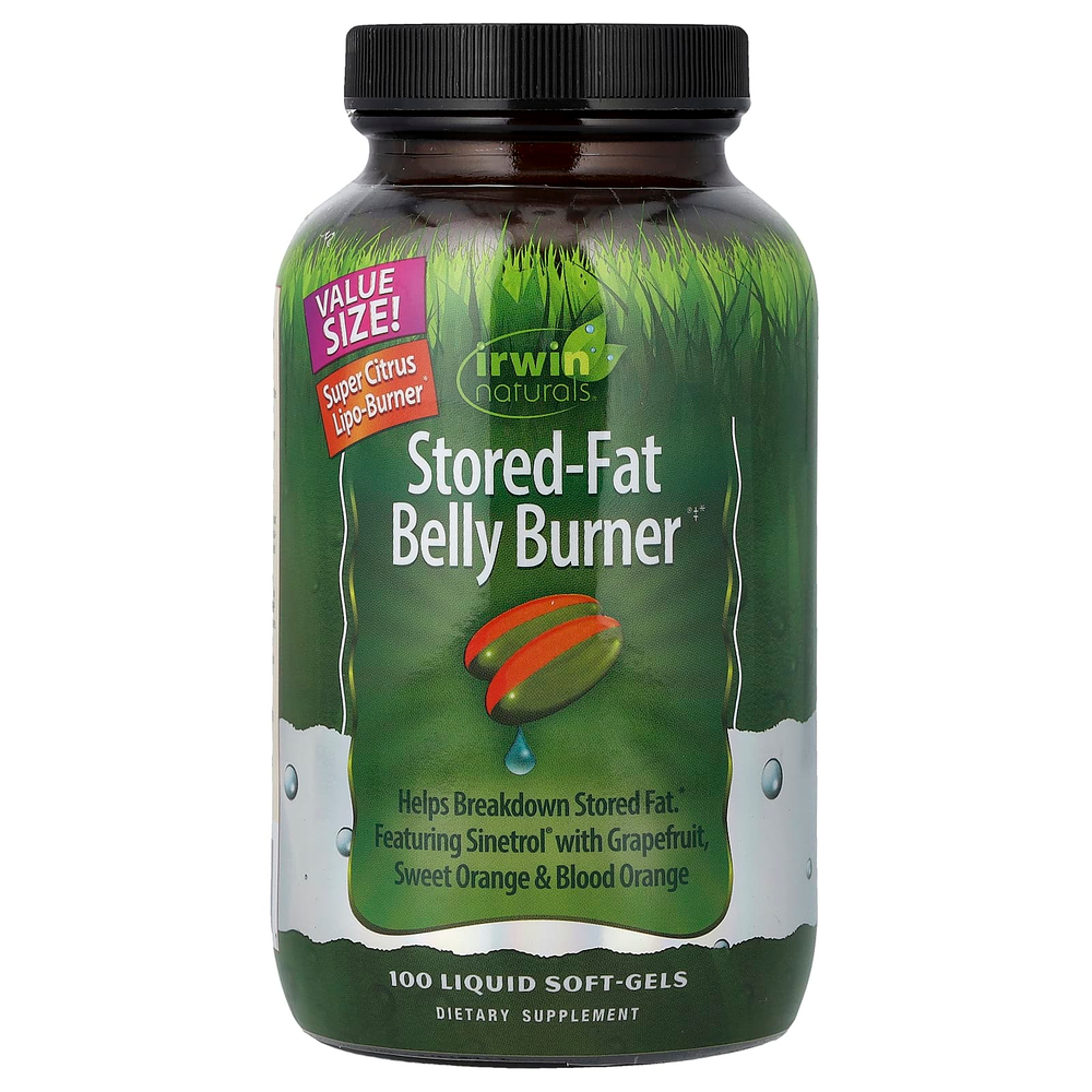 Irwin Naturals, Stored-Fat Belly Burner®, добавка для сжигания жира, 100 желатиновых капсул
