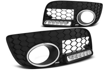 Дневные ходовые огни для Volkswagen Golf V GTI (03-09) Chrome с ПТФ