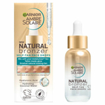Капли-автозагар для лица Garnier Ambre Solaire Natural Bronzer с гиалуроновой кислотой и кокосовой водой 30 мл ( Из Финляндии )