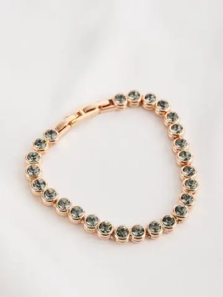Браслет-дорожка Классик с черными кристаллами Swarovski