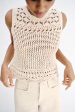 ТОП ИЗ ТРИКОТАЖА POINTELLE — ZARA