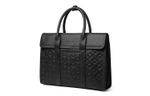 NOMK Top Grain Cow Leather, Electric Laptop Bag, Handbag, Shoulder Bag, Crossbody Bag, Briefcase Large Men"s Black