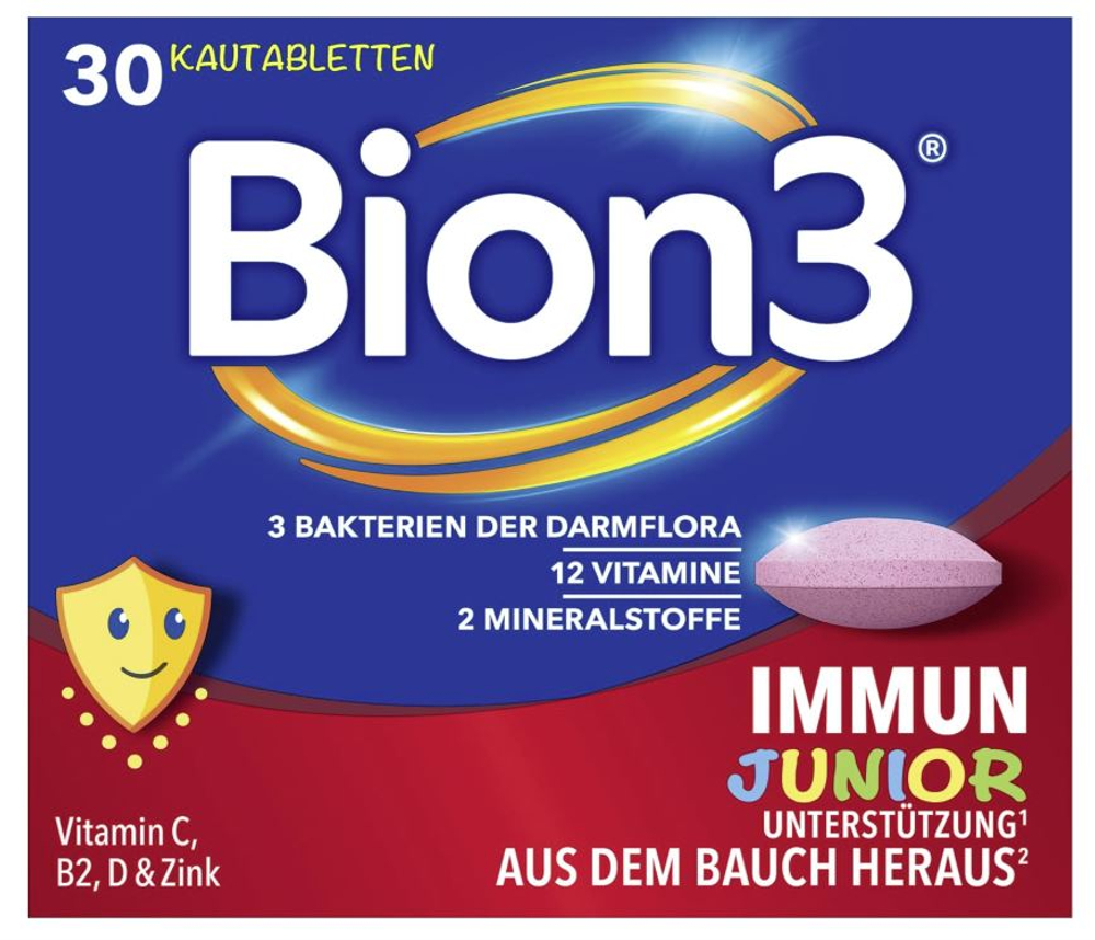 Bion3 Жевательные "Immune Junior", 30 шт. со вкусом малины, 28,5 г.