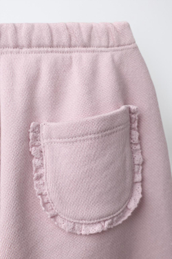 ZARA ХЛОПКОВЫЕ БРЮКИ С КАРМАНОМ, БЛЕДНО-ЛИЛОВЫЙ