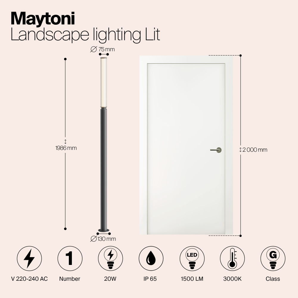 Ландшафтный светодиодный светильник Maytoni Lit O593FL-L20GF3K