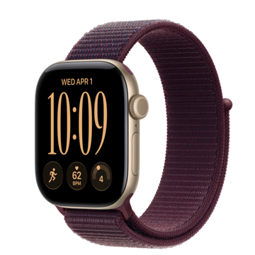 Умные часы Apple Watch Series 12 GPS + Cellular 42mm Lightgold Aluminum Case with Burgundy Sport Loop One Size (Fits Most)
