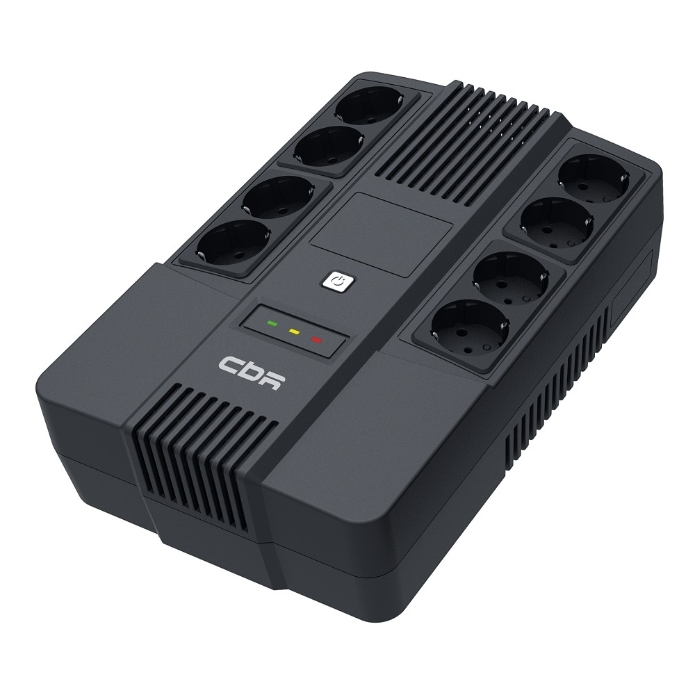 Источник бесперебойного питания ИБП CBR [UPS-OFK-101E-600] 600VA/360W, Schuko CEE 7 Outlets: (x4 Battery & Surge Protected; x4 Surge Protected), LED, AVR, 12V/7Ah