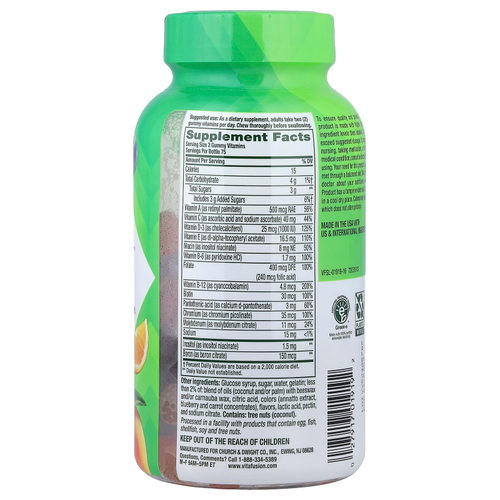 VitaFusion, Multivites, жевательные таблетки, со вкусом ягод, персика и апельсина, 150 жевательных таблеток