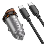 Автомобильное заряд. устр. Hoco NZ16 с шнуром Type-C на Type-C 1C 30W серое