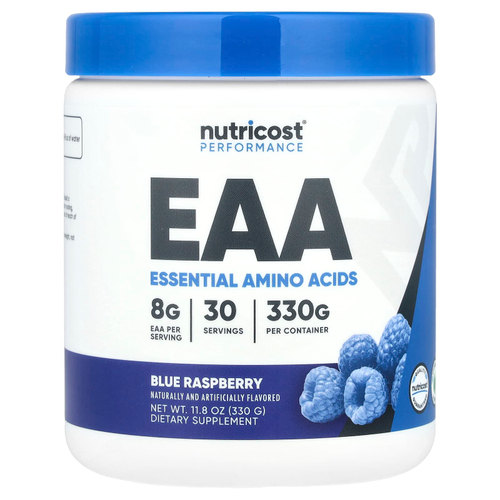 Nutricost, Performance, незаменимые аминокислоты, со вкусом голубой малины, 330 г (11,8 унции)