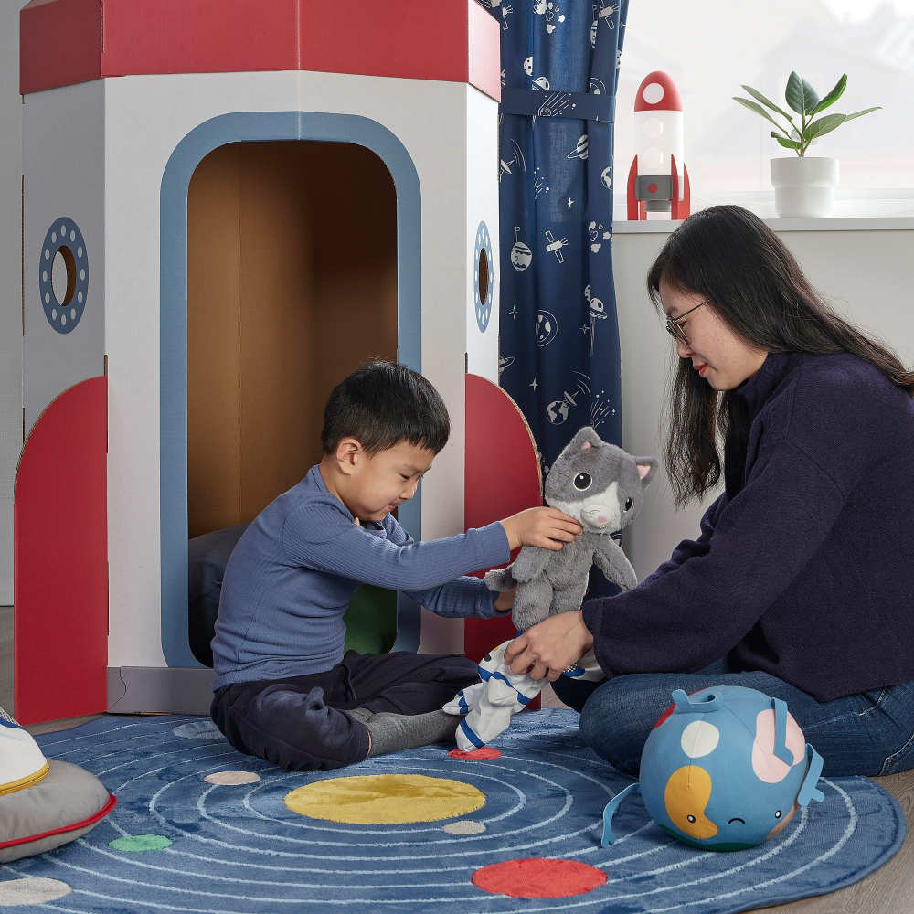 Мягкая игрушка IKEA AFTONSPARV (АФТОНСПАРВ), Кот космонавт, 28 см