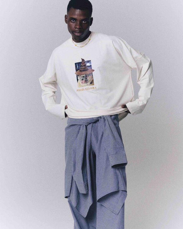 Брюки Striped Baggy Pants Dirty-Blue - фото 7