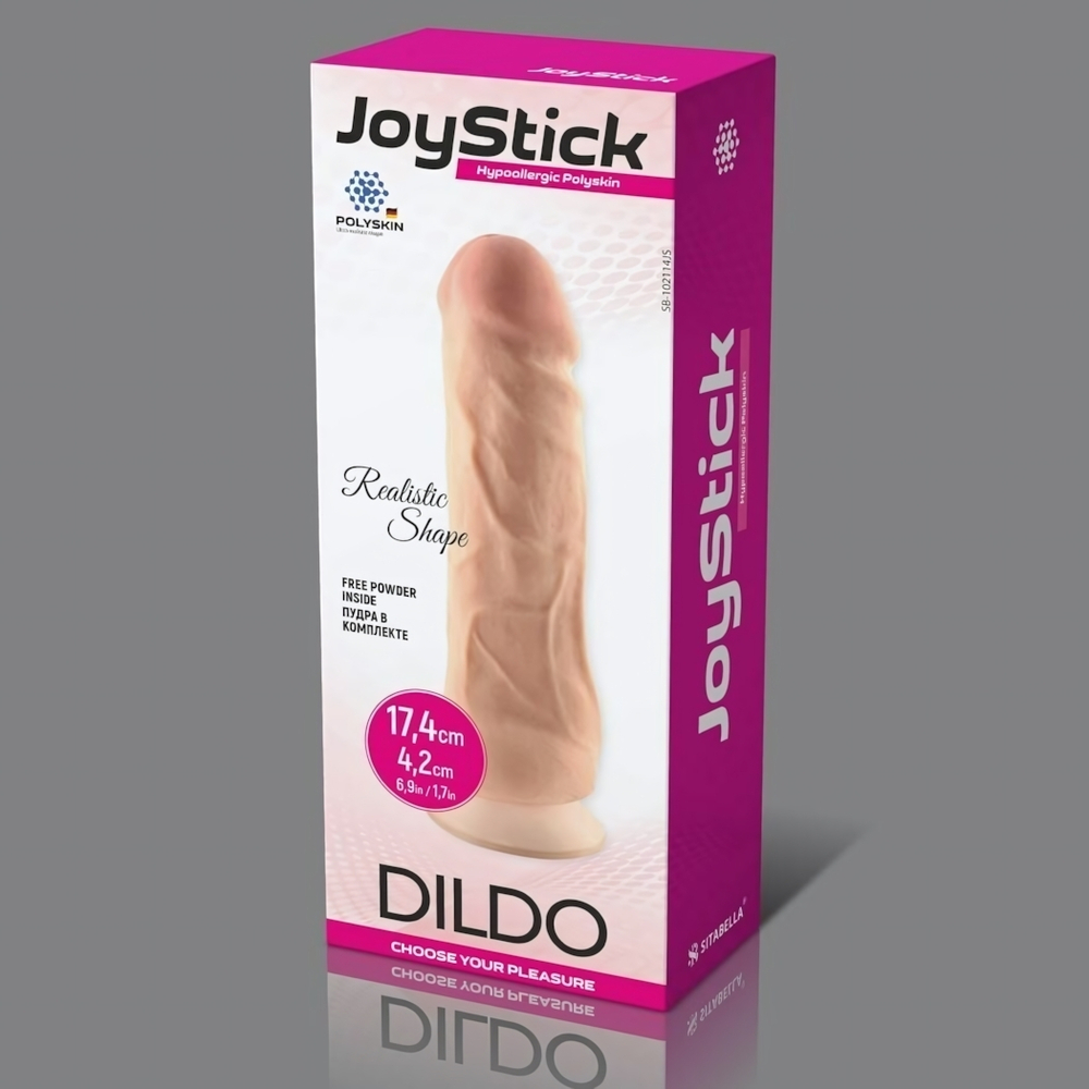 Телесный фаллоимитатор JoyStick на присоске - 17,4 см. (Цвет: телесный)