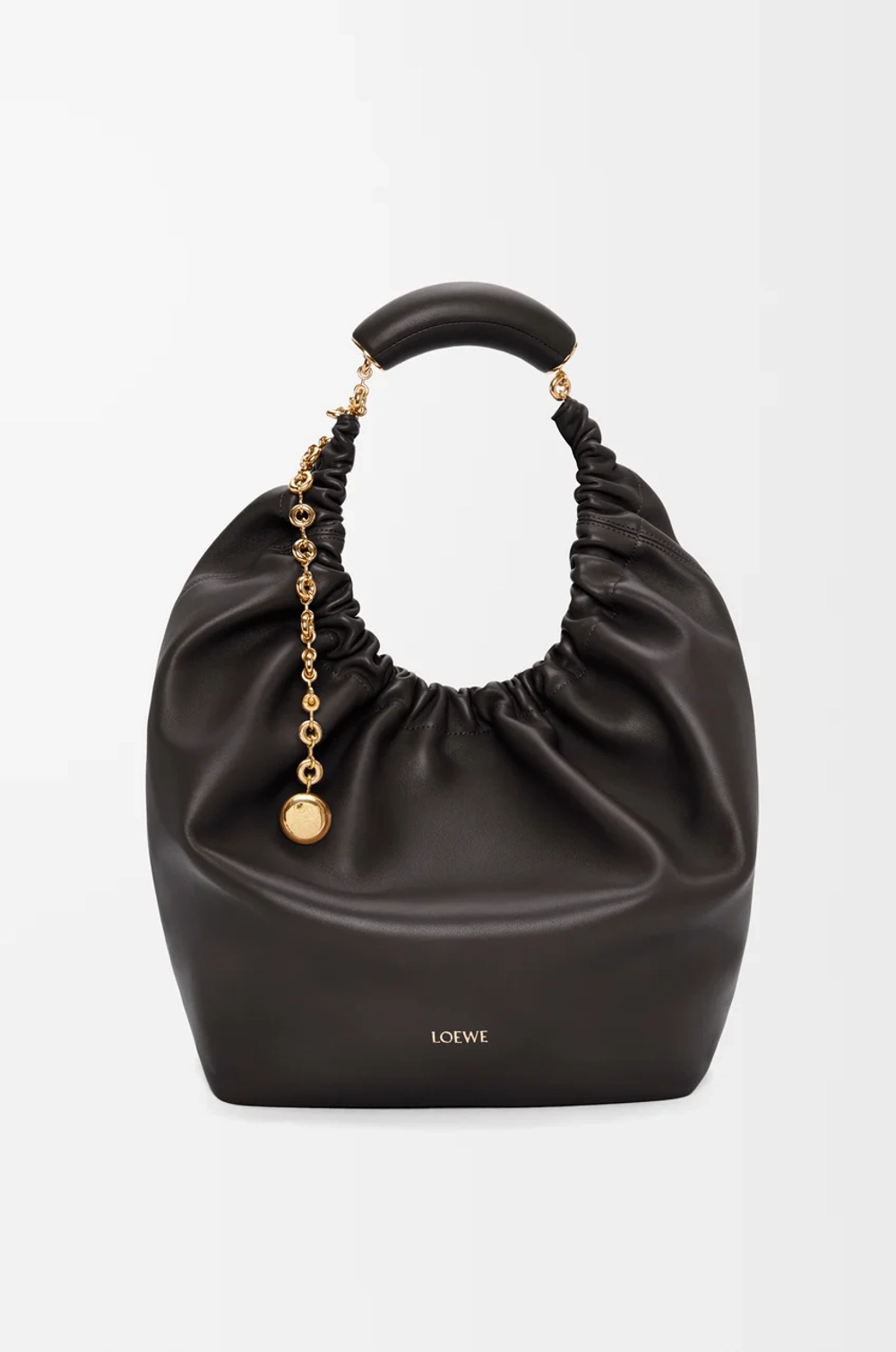 Loewe Средняя сумка-мешок Squeeze из мягкой кожи ягненка наппа, черный