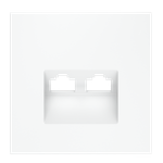 Накладка для розетки компьютерной двойной RJ45+RJ45 кат.6, (белый матовый) Voltum S70 VLS001402