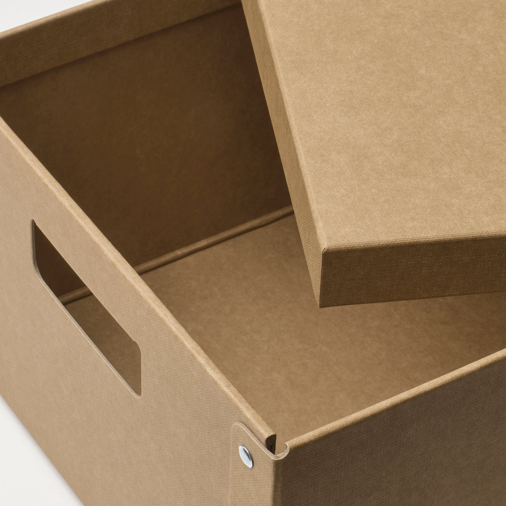 IKEA GÄRDESGÅRD  (ИКЕА ГЭРДЕСГОРД)  -  Коробка с крышкой - натуральный 25x35x16 см