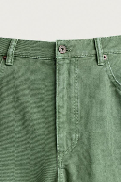 ZARA ДЖИНСЫ RELAXED FIT С ЭФФЕКТОМ СТИРКИ, МЯГКИЙ ЗЕЛЕНЫЙ