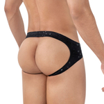 Черные трусы-джоки со звездочками Illusion Jockstrap (Размер: M) (Цвет: черный)