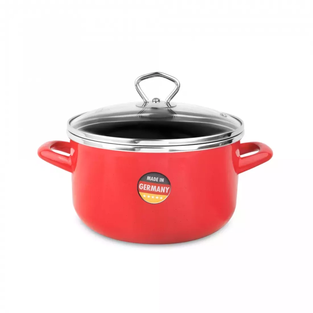 Кастрюля с крышкой 3.7л Kochstar Primus lava red