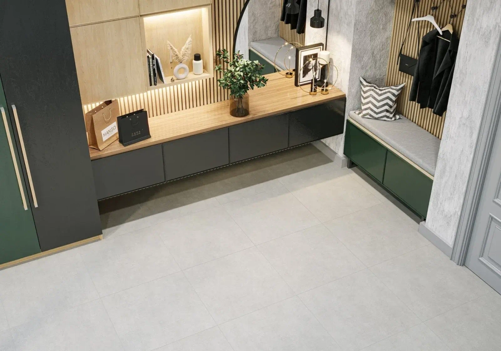 Керамогранит Alma Ceramica GFU60120BLN80R Berlin 60x120 песочный глазурованный матовый под бетон