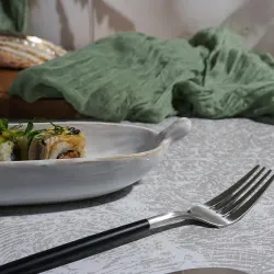 Блюдо овальное 34*7 см h3,5 см 325 мл для закусок Gray Narrowboat с ручками Frutti di Mare P.L. [3]