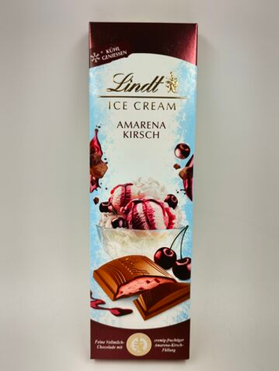Lindt Ice Cream Молочный шоколад Amarena Kirsch с вишневой начинкой, 100 г (Германия)