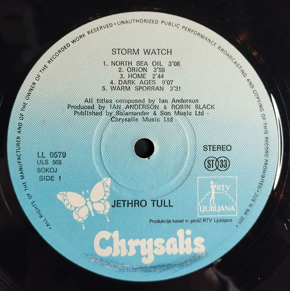 Винтажная виниловая пластинка LP Jethro Tull Stormwatch (Югославия 1980)