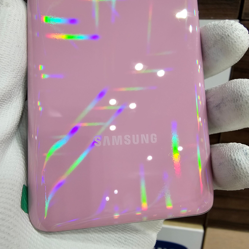 Крышка для Samsung S20 - стеклянная панель "хорошее качество" (розового цвета)