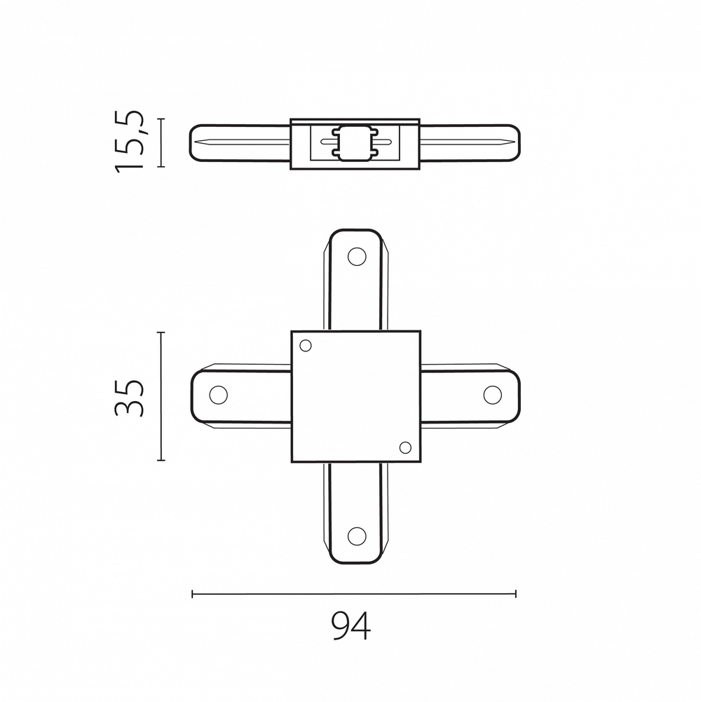Соединитель X-образный для треков Lightstar Barra 502147-P