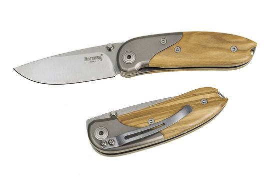 Складной нож Lion Steel "MINI" L/8200 UL c клинком из стали D2, рукоять дерево (Олива)